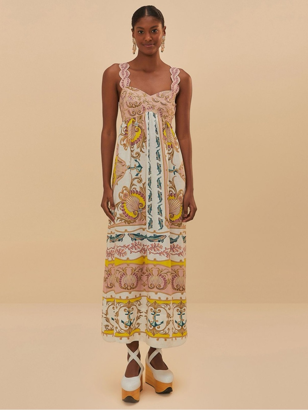 FARM Rio Maritime Magic Linen Blend Maxi Dress - Picture 4 of 4